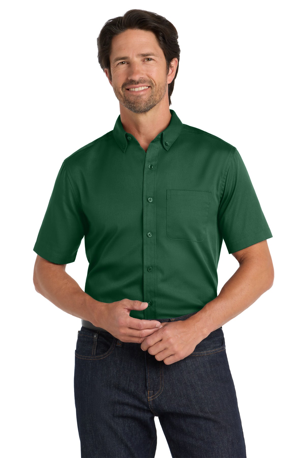 Port Authority? Short Sleeve SuperPro React? Twill Shir
