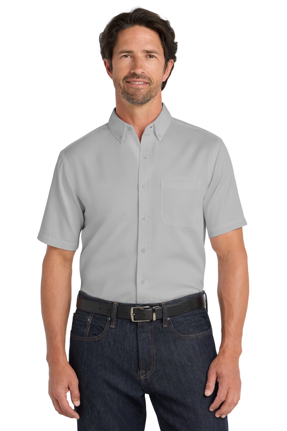 Port Authority? Short Sleeve SuperPro React? Twill Shir