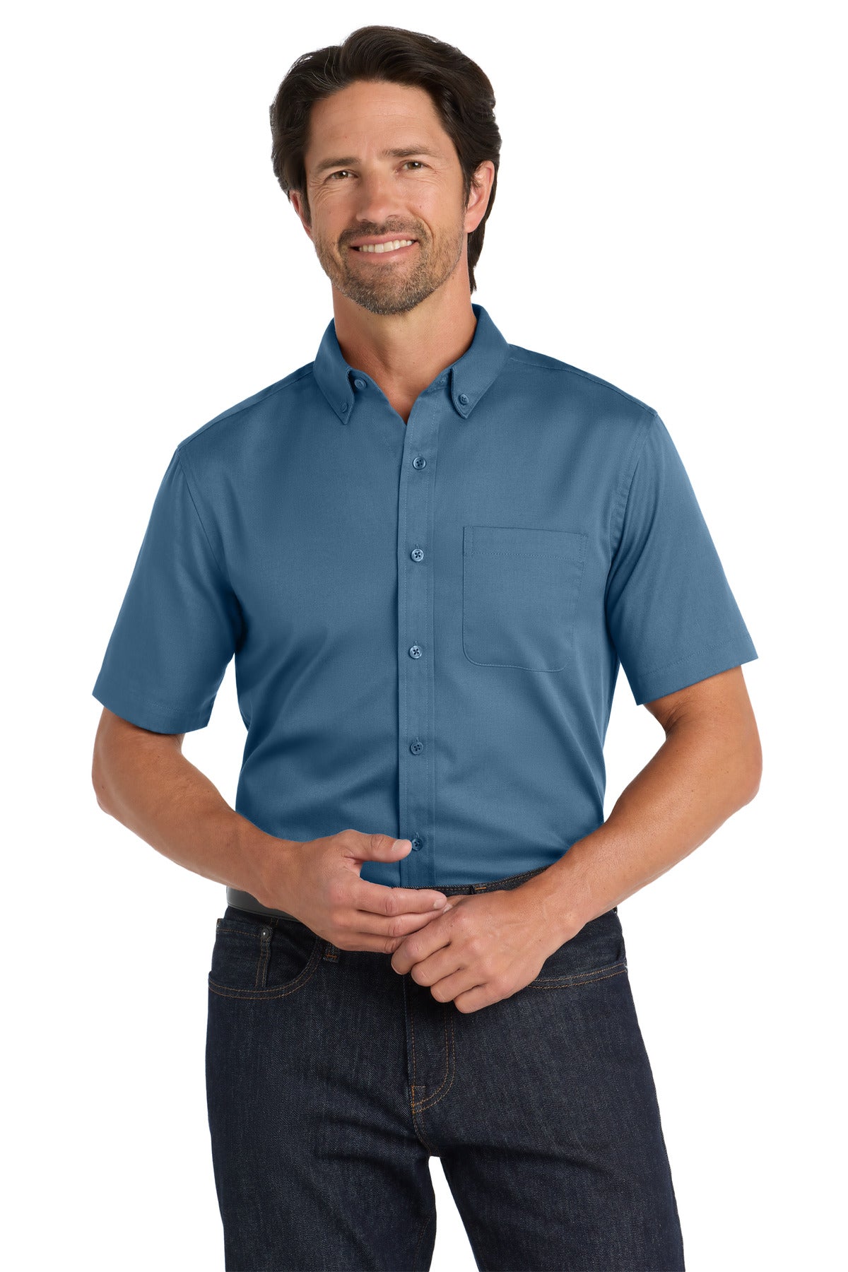Port Authority? Short Sleeve SuperPro React? Twill Shir