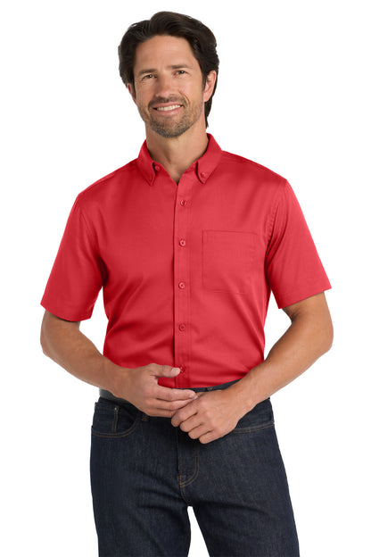 Port Authority? Short Sleeve SuperPro React? Twill Shir