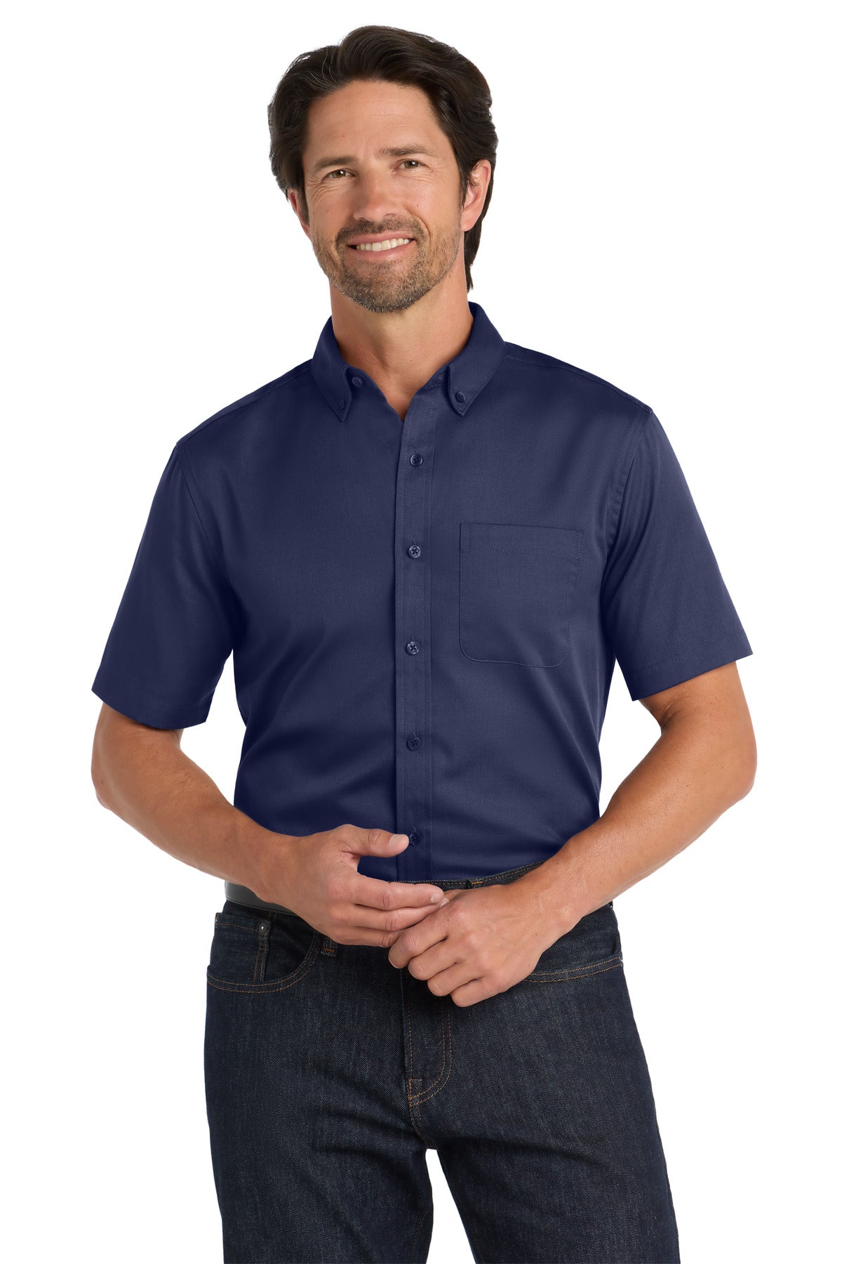 Port Authority? Short Sleeve SuperPro React? Twill Shir