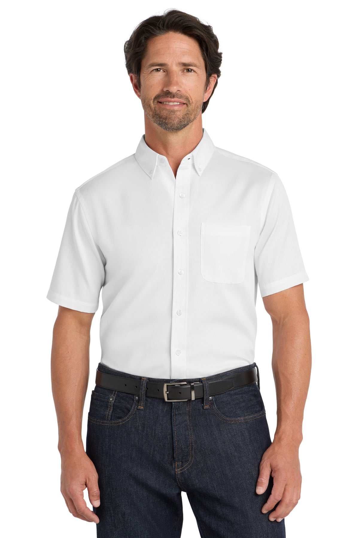 Port Authority? Short Sleeve SuperPro React? Twill Shir
