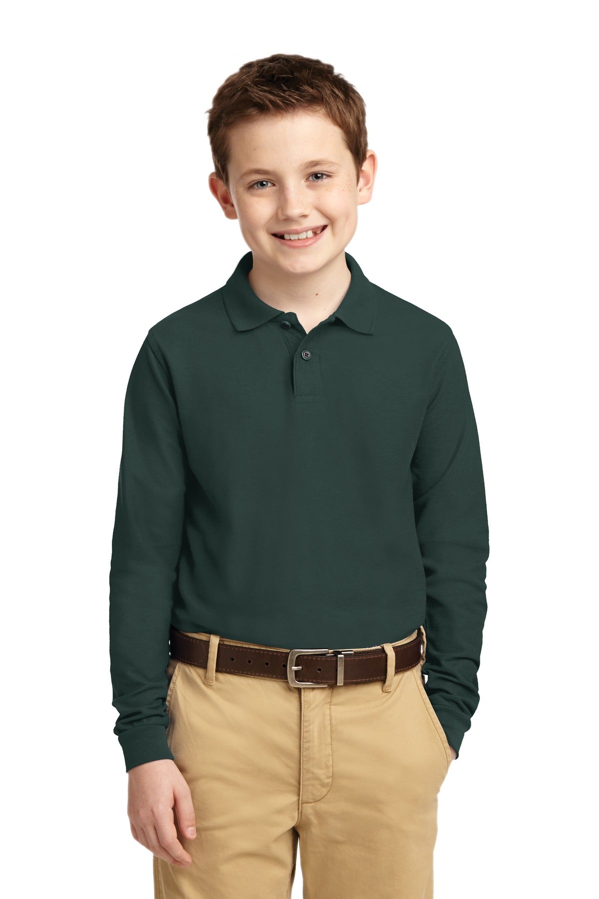 Port Authority? Youth Long Sleeve Silk Touch? Polo.  Y5