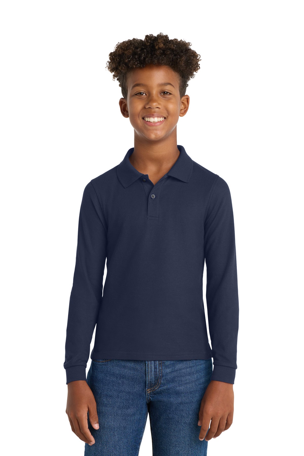 Port Authority® Youth Long Sleeve Silk Touch™ Polo