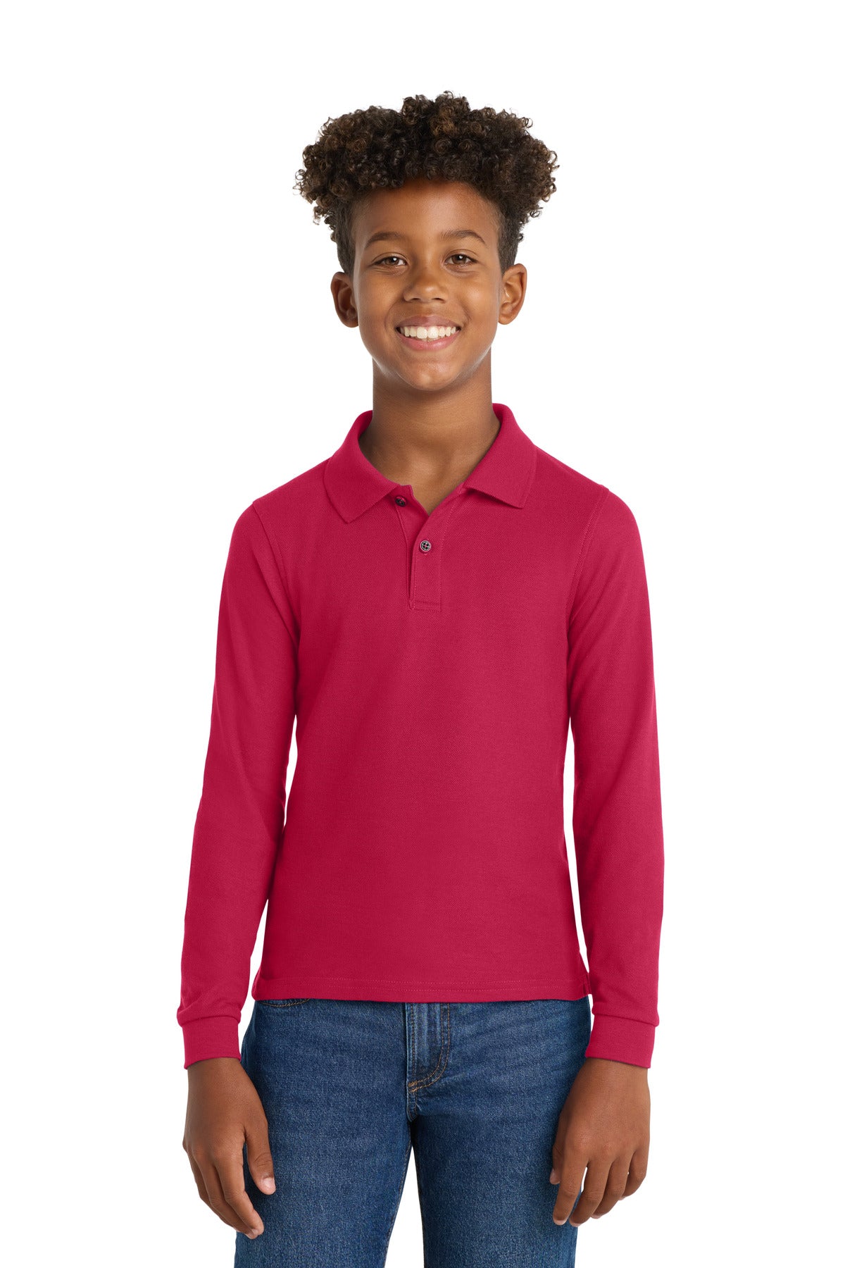 Port Authority® Youth Long Sleeve Silk Touch™ Polo