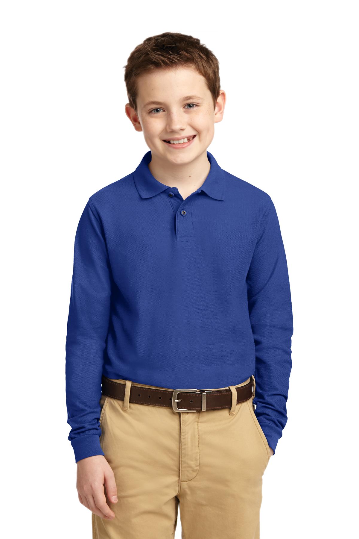 Port Authority? Youth Long Sleeve Silk Touch? Polo.  Y5