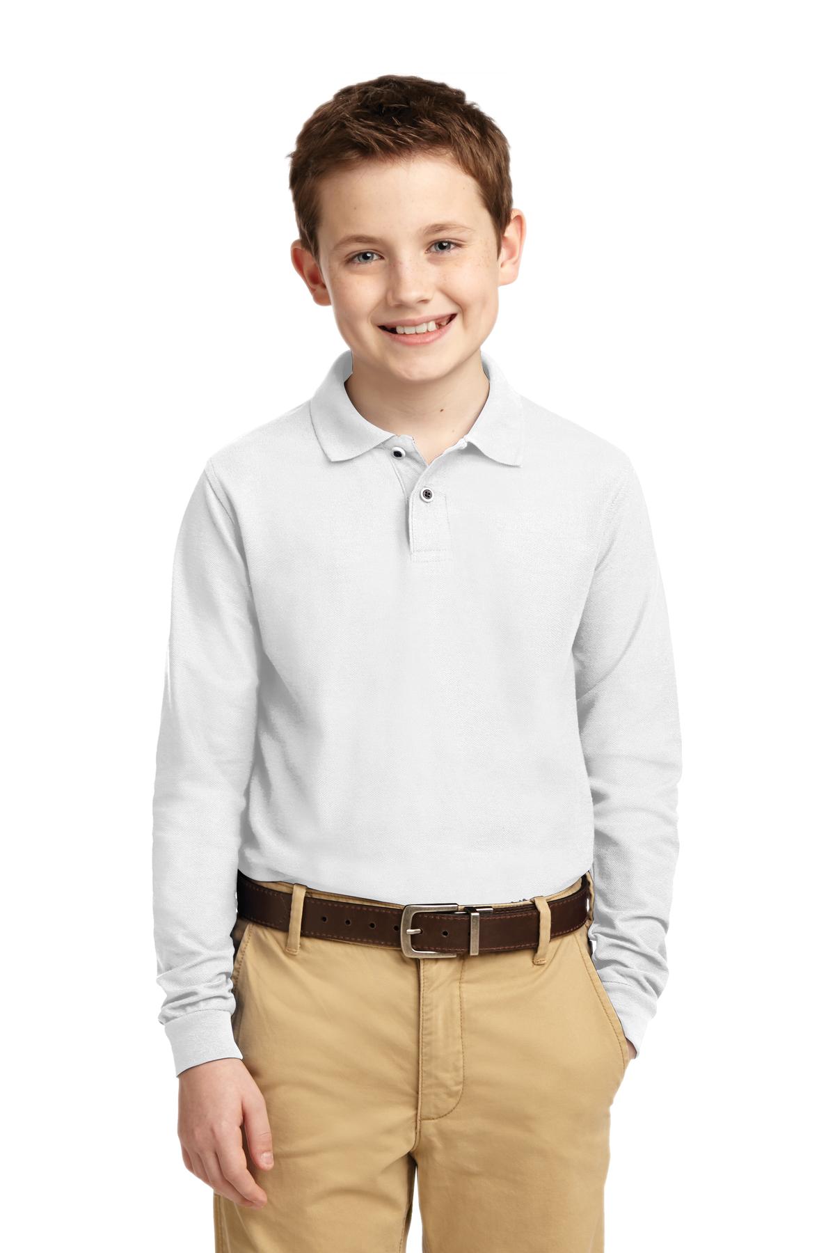 Port Authority? Youth Long Sleeve Silk Touch? Polo.  Y5