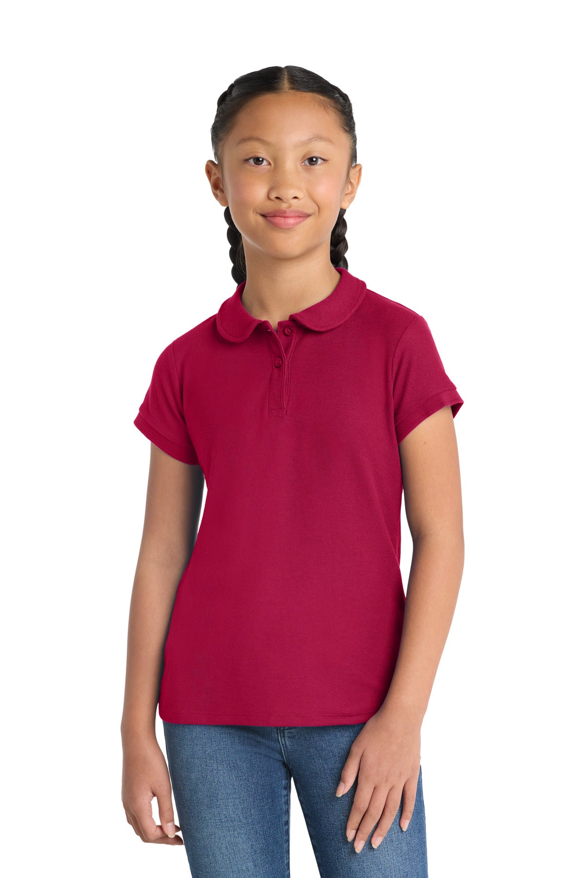 Port Authority? Girls Silk Touch? Peter Pan Collar Polo