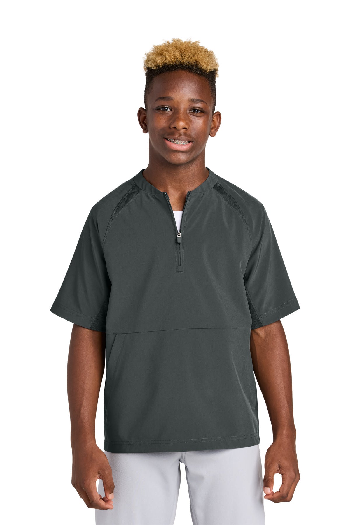 Sport-Tek? Youth Repeat 1/2-Zip Short Sleeve Jacket YJS
