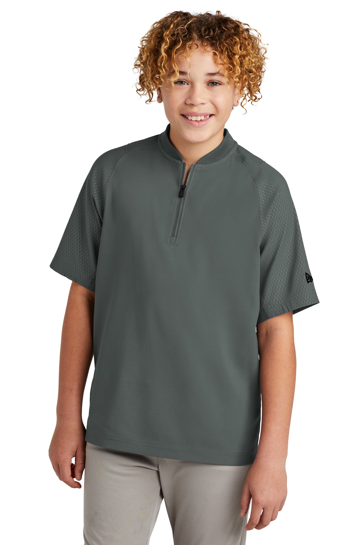 New Era ? Youth Cage Short Sleeve 1/4-Zip Jacket. YNEA6