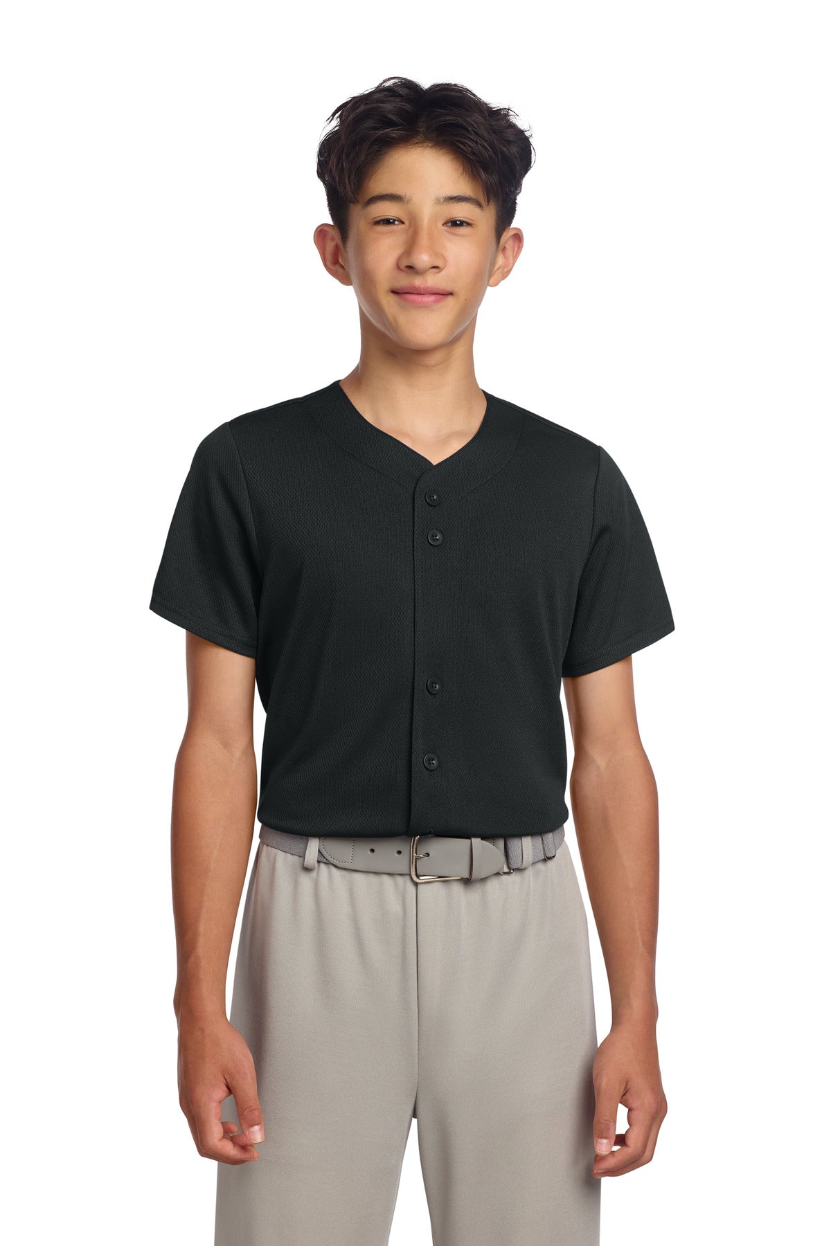 Sport-Tek® Youth PosiCharge® Tough Mesh Full-Button Jersey
