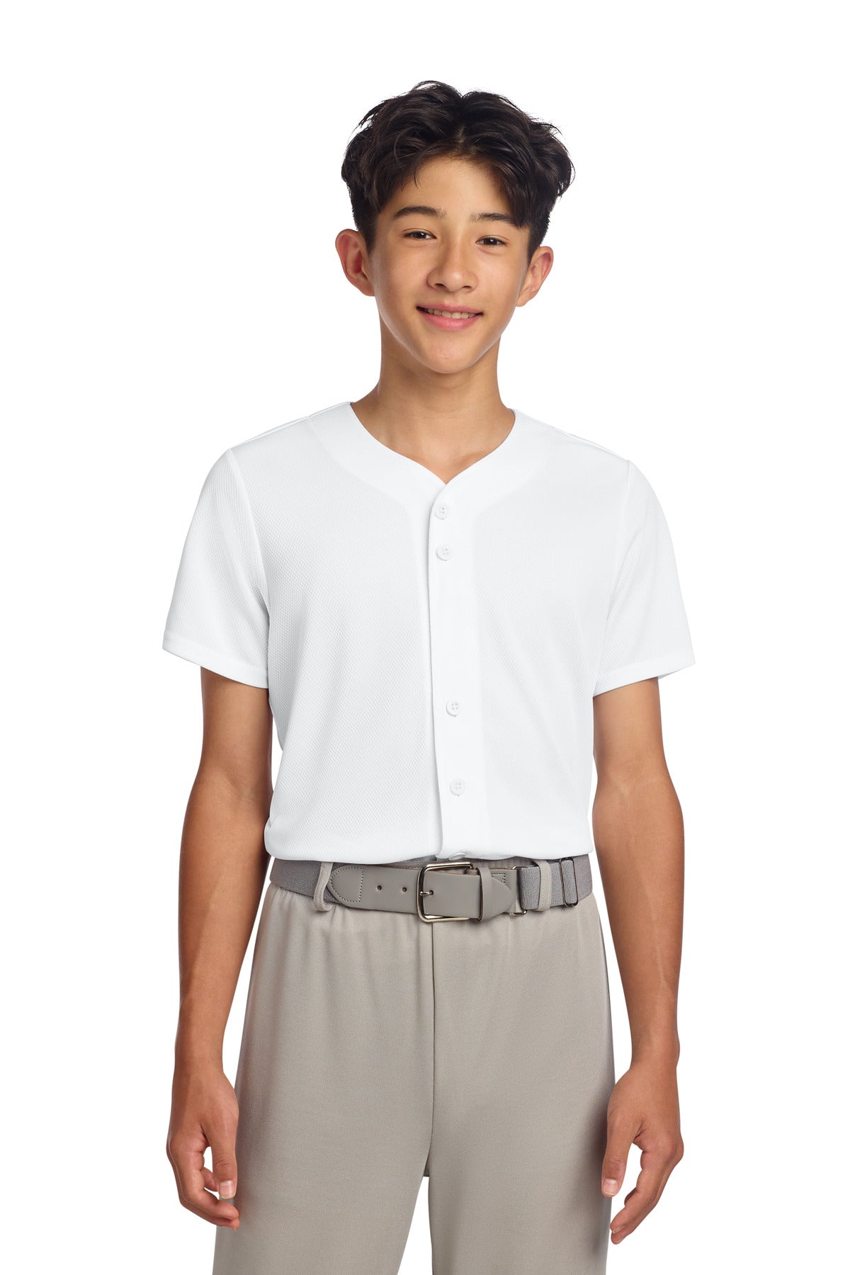 Sport-Tek® Youth PosiCharge® Tough Mesh Full-Button Jersey