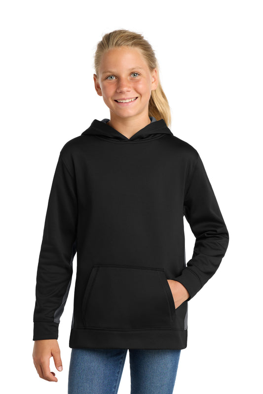 Sport-Tek® Youth Sport-Wick® Fleece Colorblock Hooded Pullover