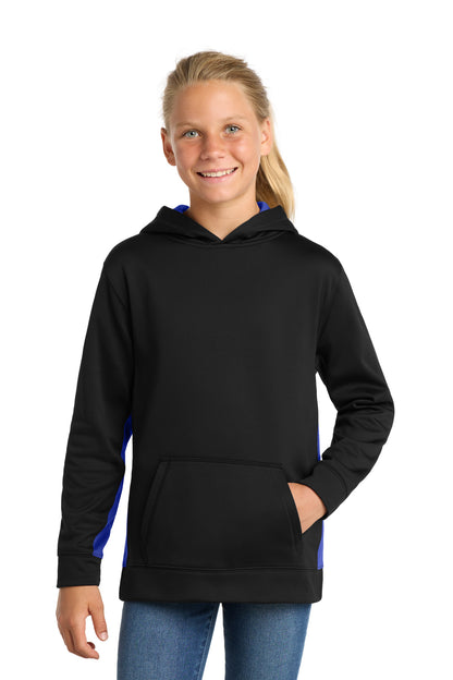 Sport-Tek® Youth Sport-Wick® Fleece Colorblock Hooded Pullover