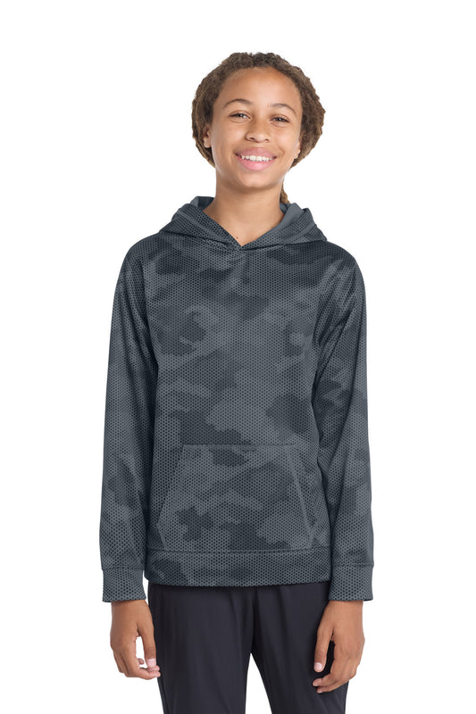 Sport-Tek® Youth Sport-Wick® CamoHex Fleece Hooded Pullover
