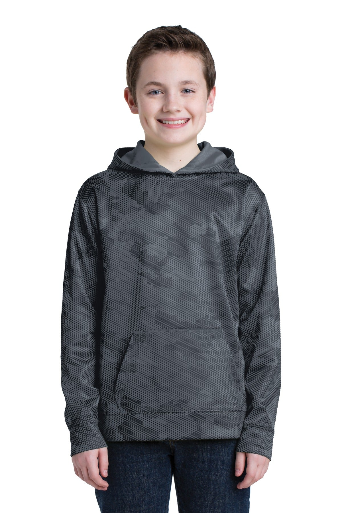 Sport-Tek? Youth Sport-Wick? CamoHex Fleece Hooded Pull