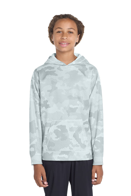 Sport-Tek® Youth Sport-Wick® CamoHex Fleece Hooded Pullover