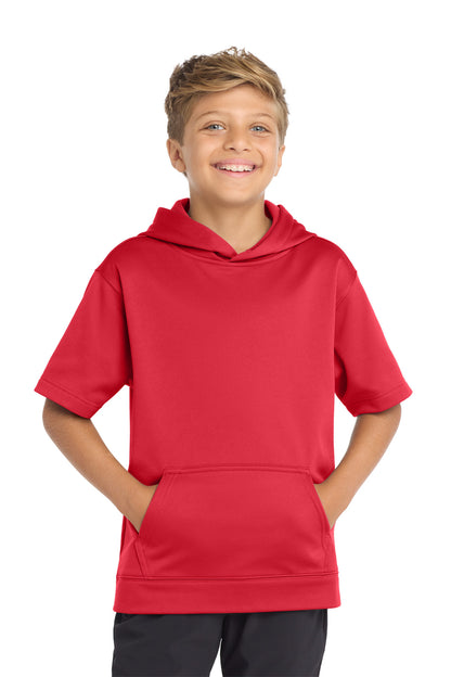 Sport-Tek ® Youth Sport-Wick ® Fleece Short Sleeve Hooded Pullover