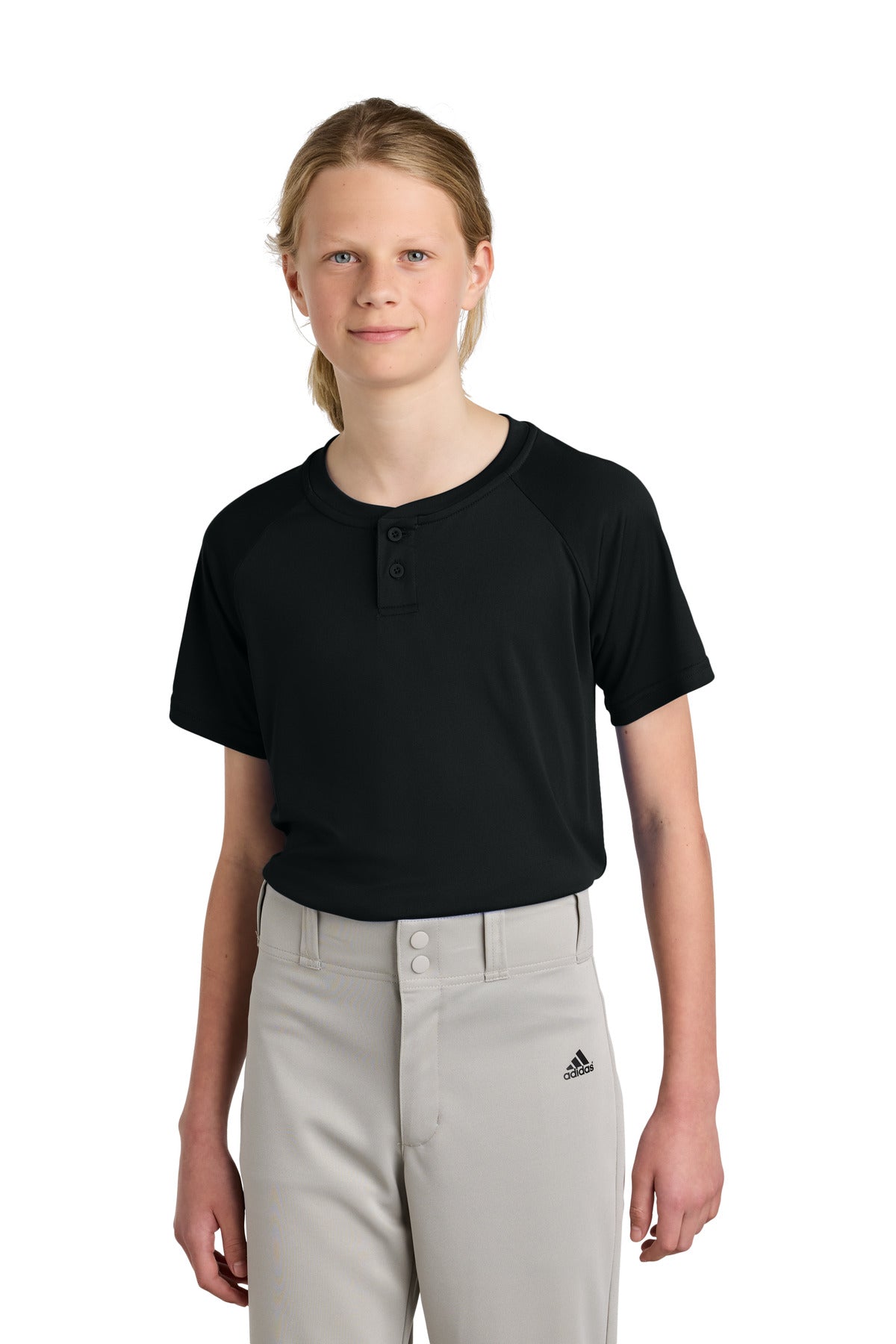 Sport-Tek® Youth PosiCharge® Competitor™ 2-Button Henley