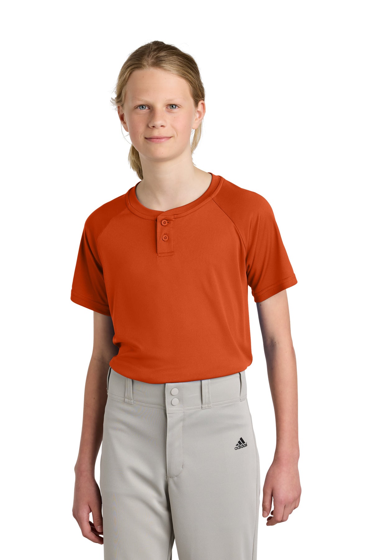 Sport-Tek® Youth PosiCharge® Competitor™ 2-Button Henley