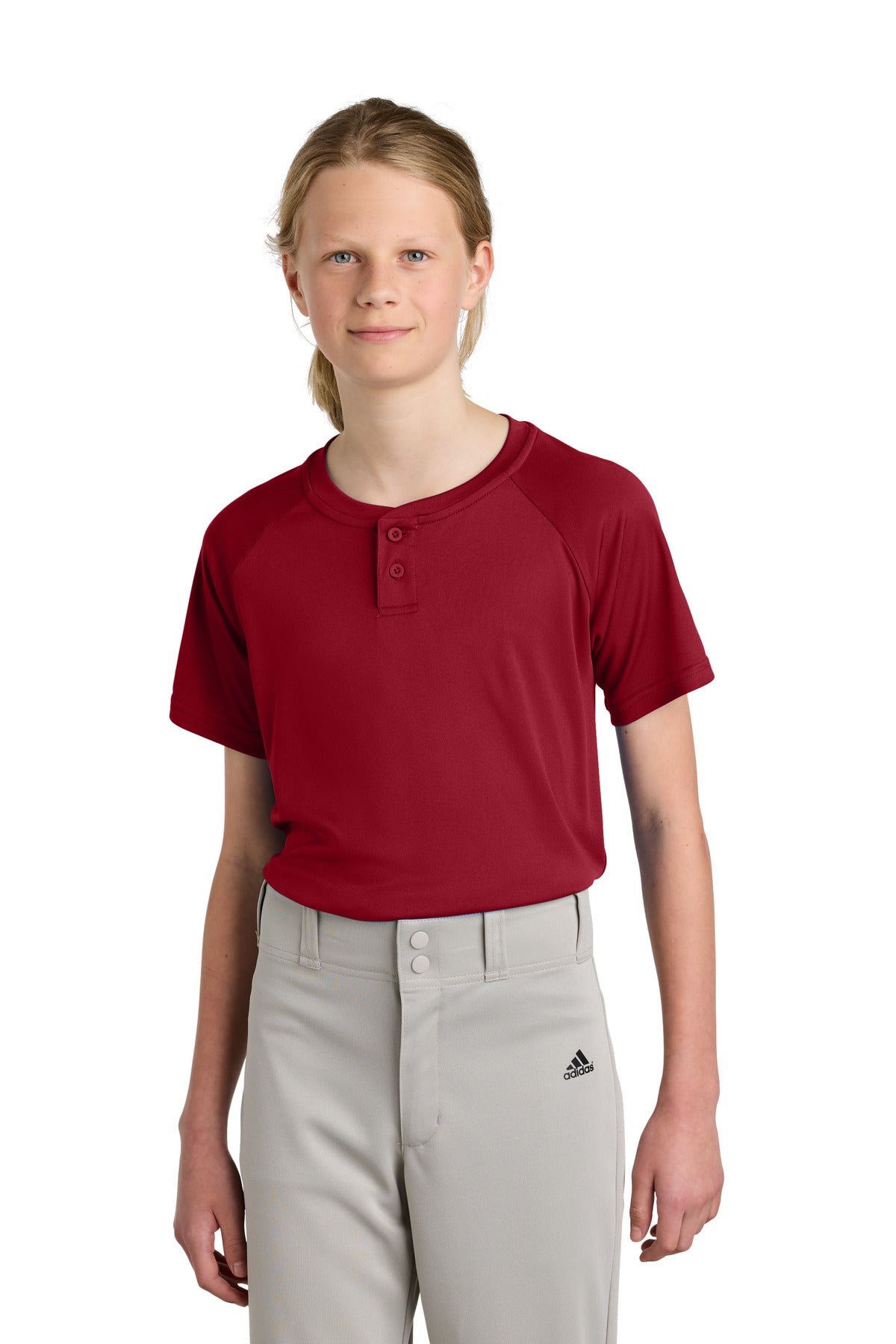 Sport-Tek® Youth PosiCharge® Competitor™ 2-Button Henley
