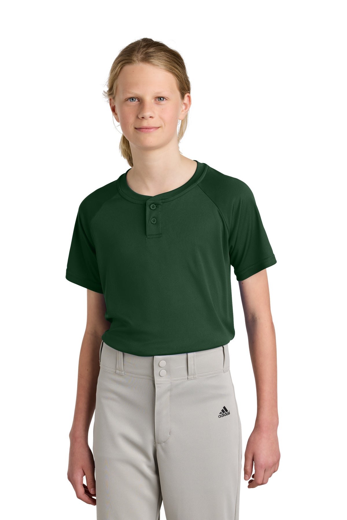 Sport-Tek® Youth PosiCharge® Competitor™ 2-Button Henley