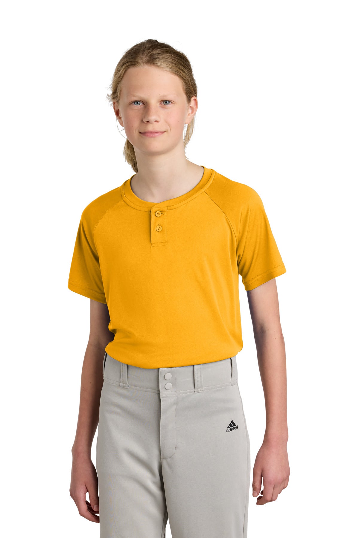 Sport-Tek® Youth PosiCharge® Competitor™ 2-Button Henley