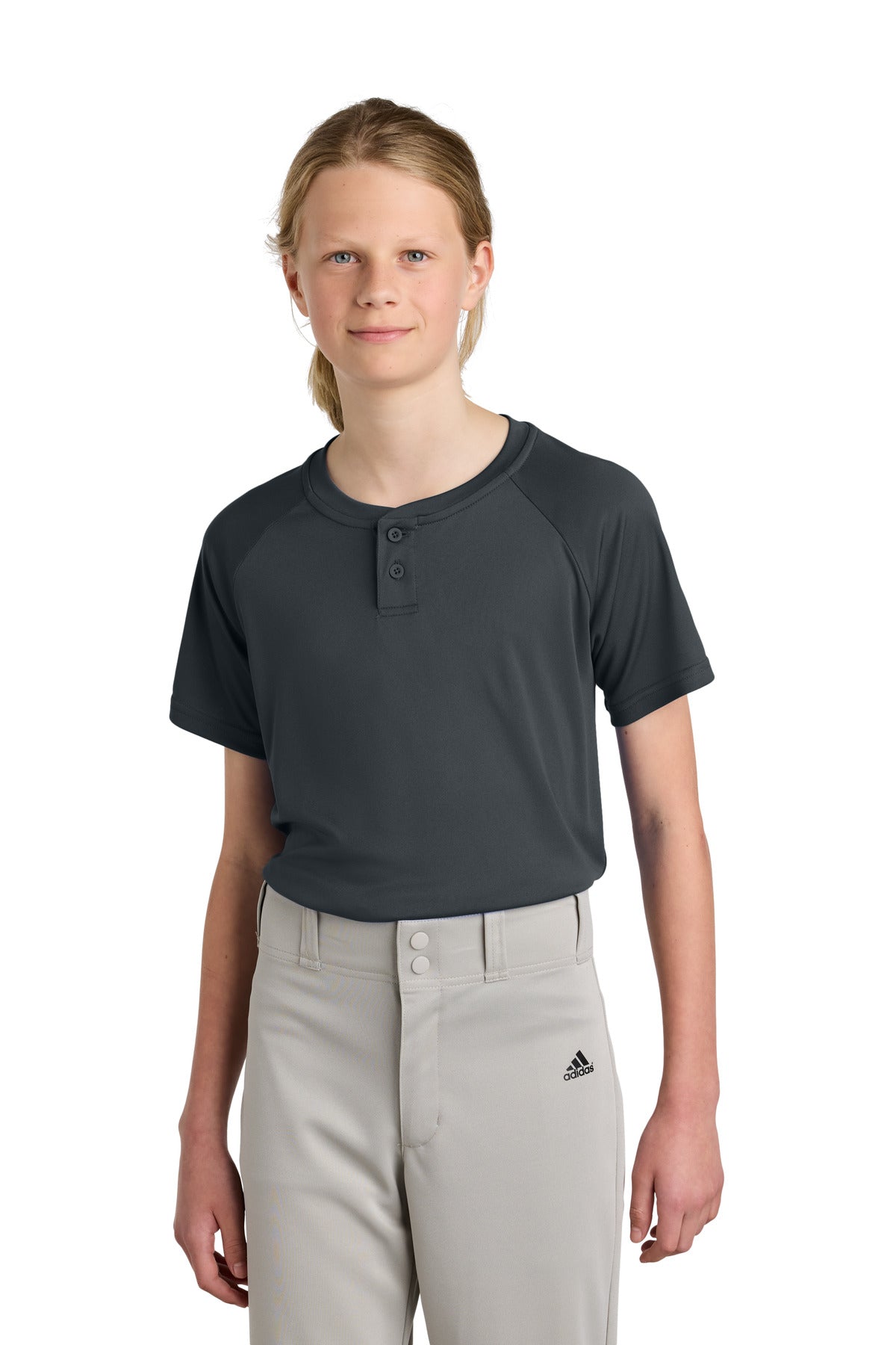 Sport-Tek® Youth PosiCharge® Competitor™ 2-Button Henley