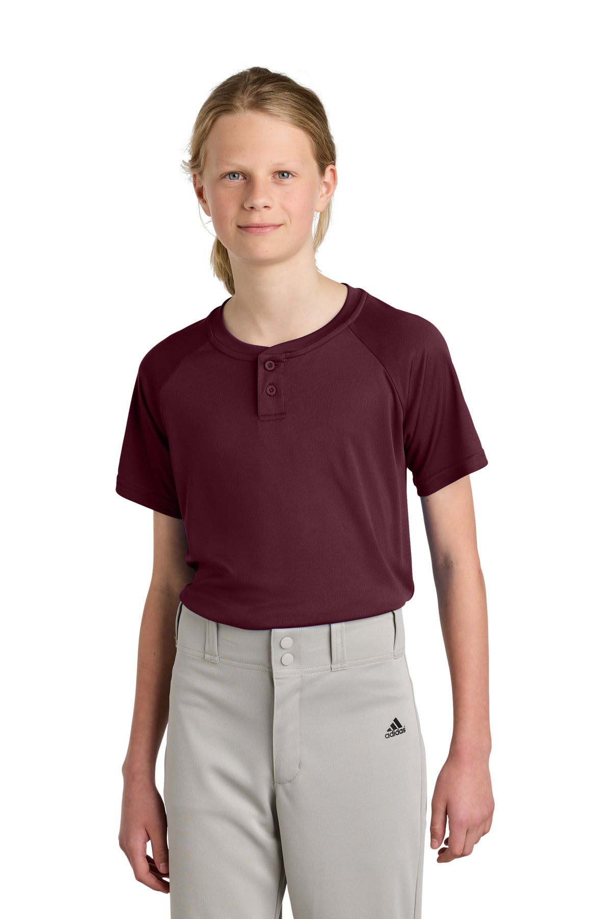 Sport-Tek® Youth PosiCharge® Competitor™ 2-Button Henley