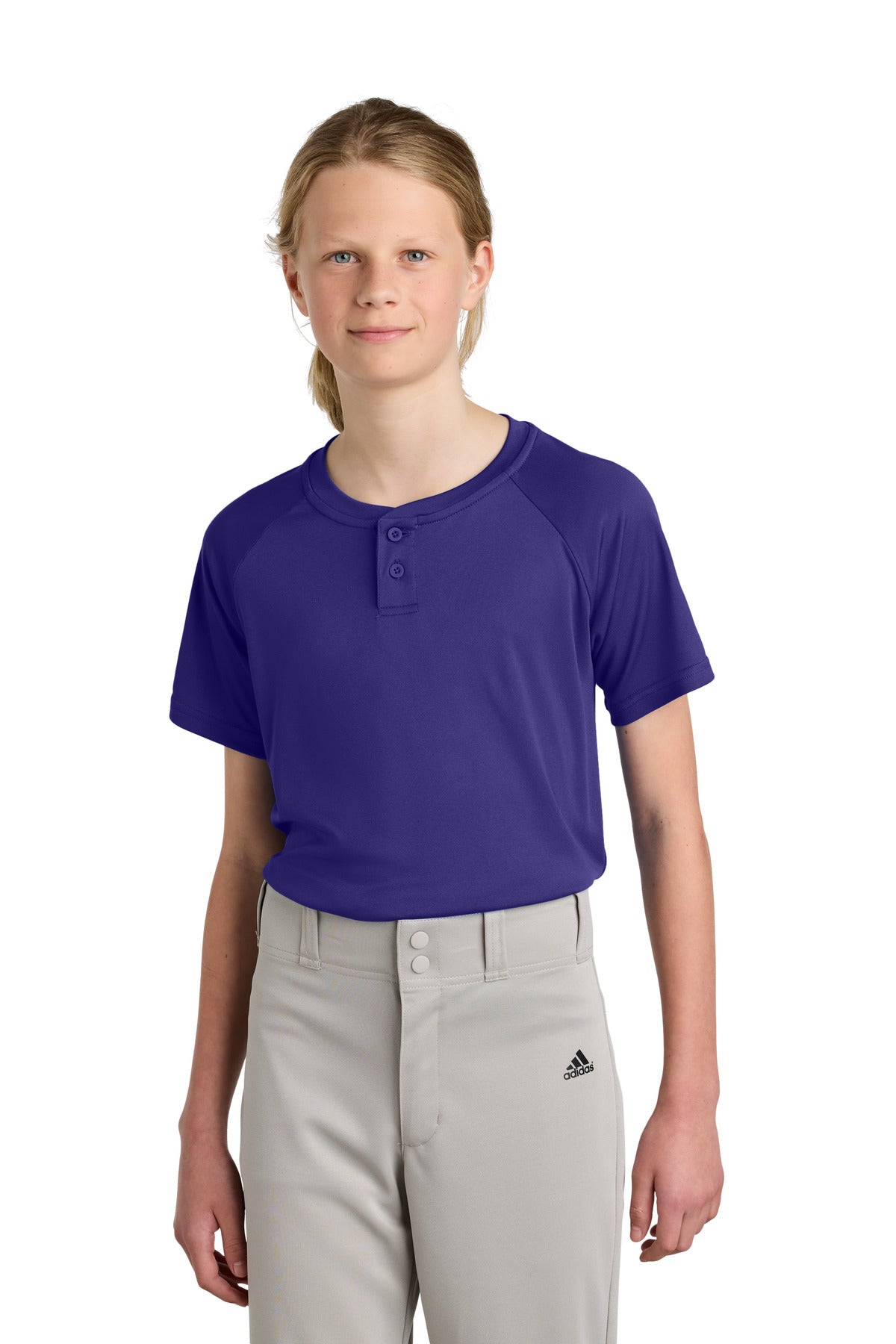 Sport-Tek® Youth PosiCharge® Competitor™ 2-Button Henley
