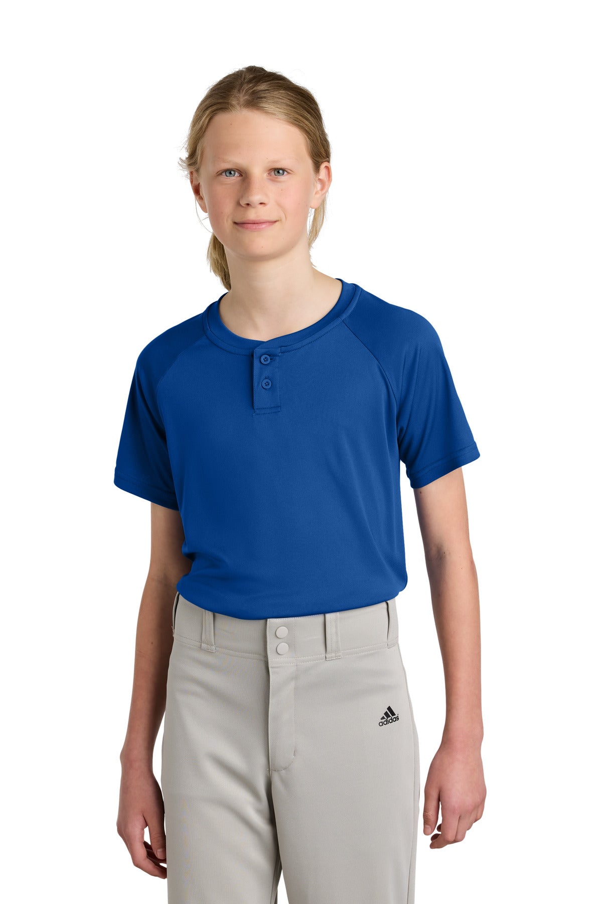 Sport-Tek® Youth PosiCharge® Competitor™ 2-Button Henley