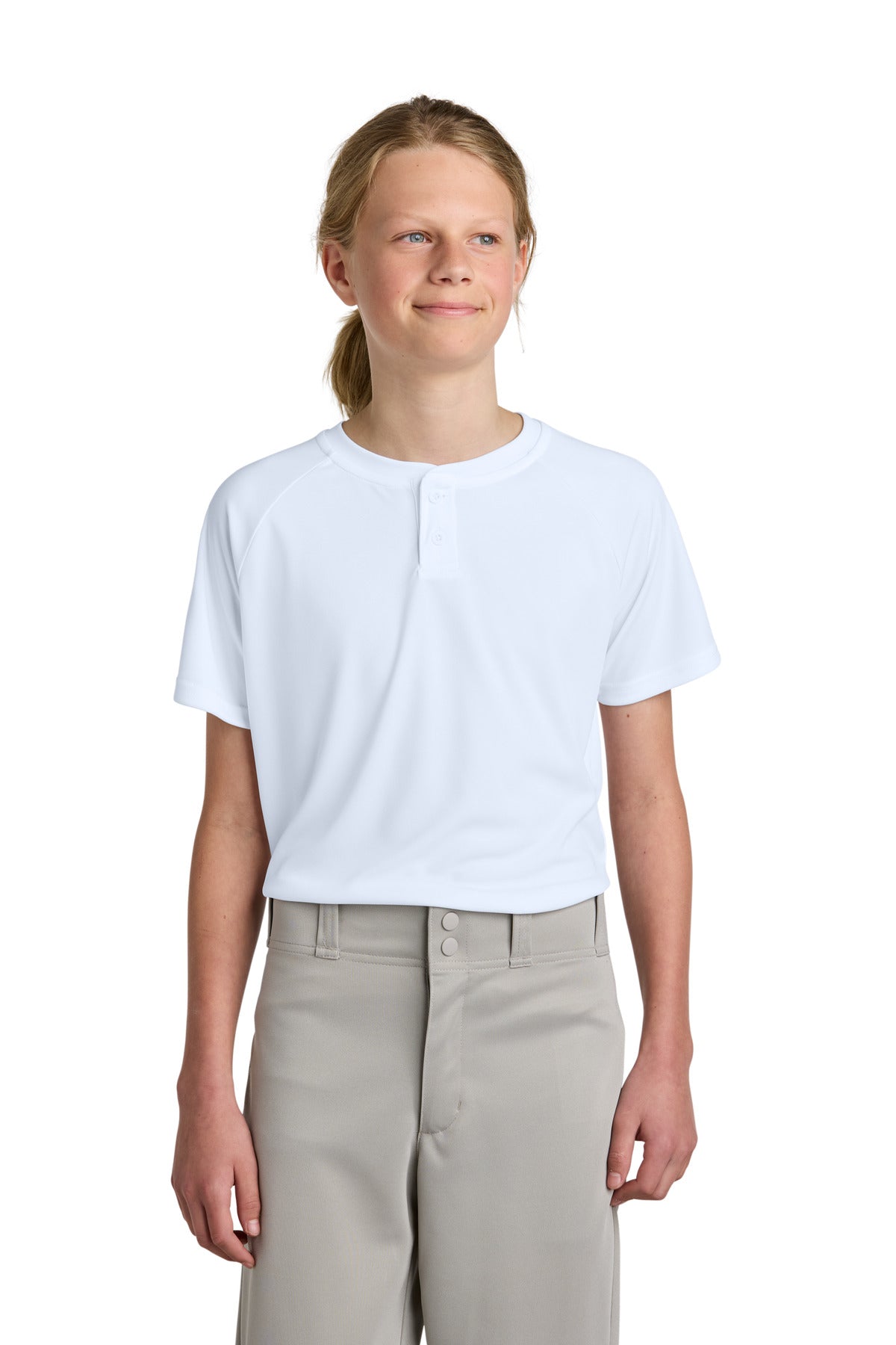 Sport-Tek® Youth PosiCharge® Competitor™ 2-Button Henley