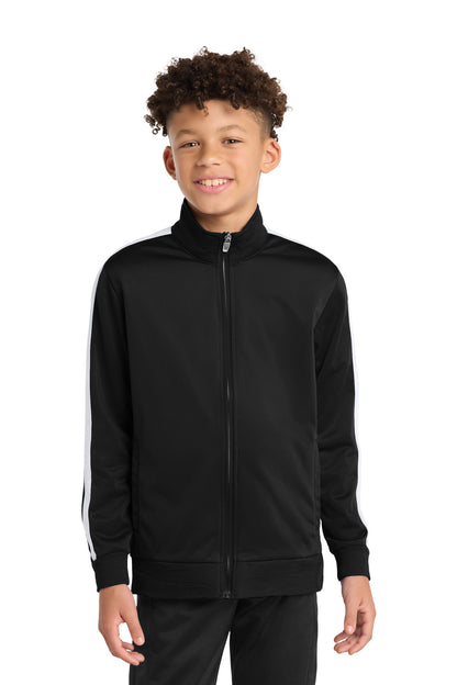 Sport-Tek ® Youth Tricot Sleeve Stripe Track Jacket