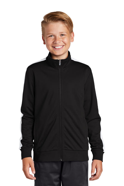 Sport-Tek ? Youth Tricot Sleeve Stripe Track Jacket. YS