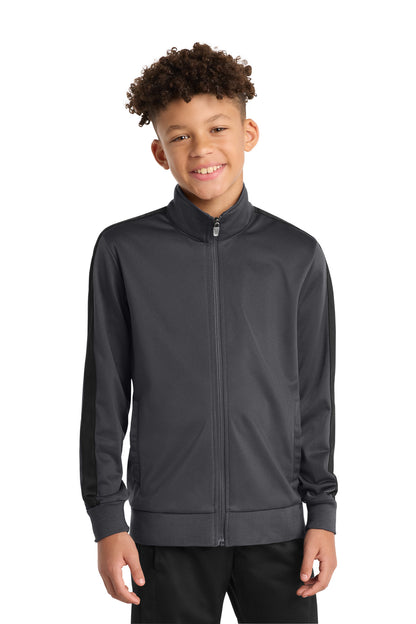 Sport-Tek ® Youth Tricot Sleeve Stripe Track Jacket