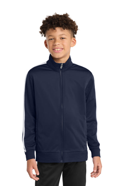Sport-Tek ® Youth Tricot Sleeve Stripe Track Jacket