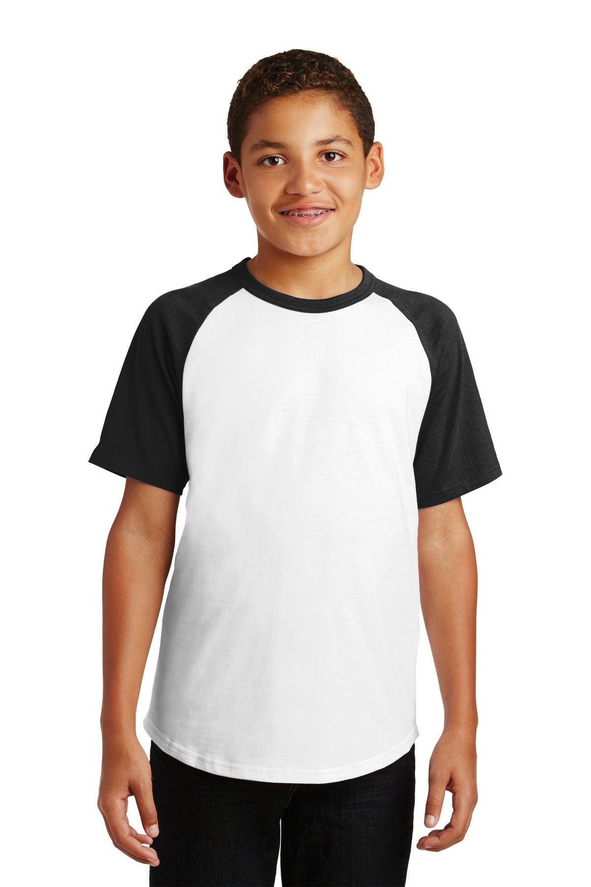 Sport-Tek? Youth Short Sleeve Colorblock Raglan Jersey.