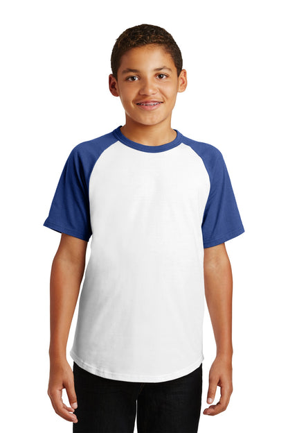 Sport-Tek? Youth Short Sleeve Colorblock Raglan Jersey.